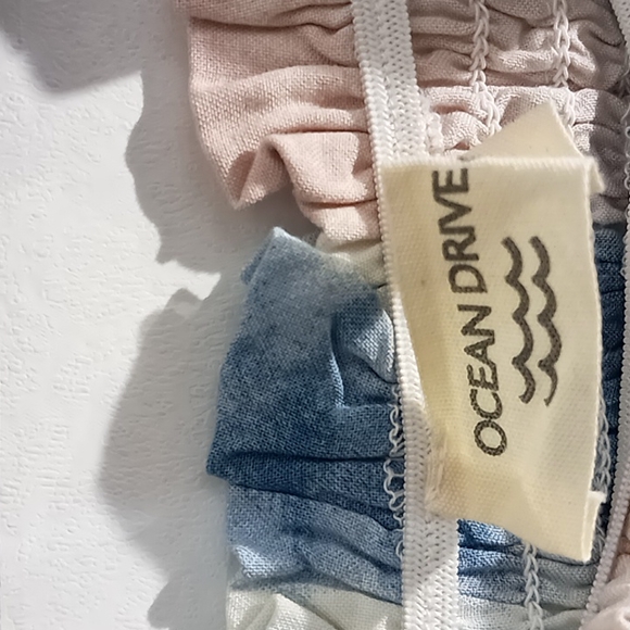 Ocean Drive  strapless sg cotton candy smock dress size S TD blue pink - Picture 5 of 8